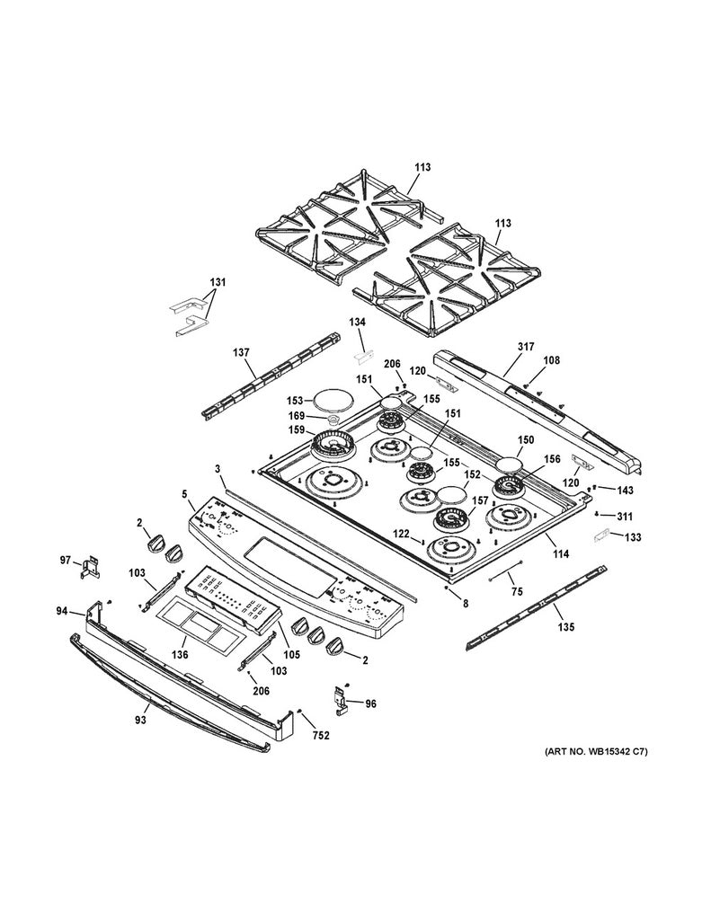 GE Range, Oven & Cooktop Range Head Burner - WS01F02310