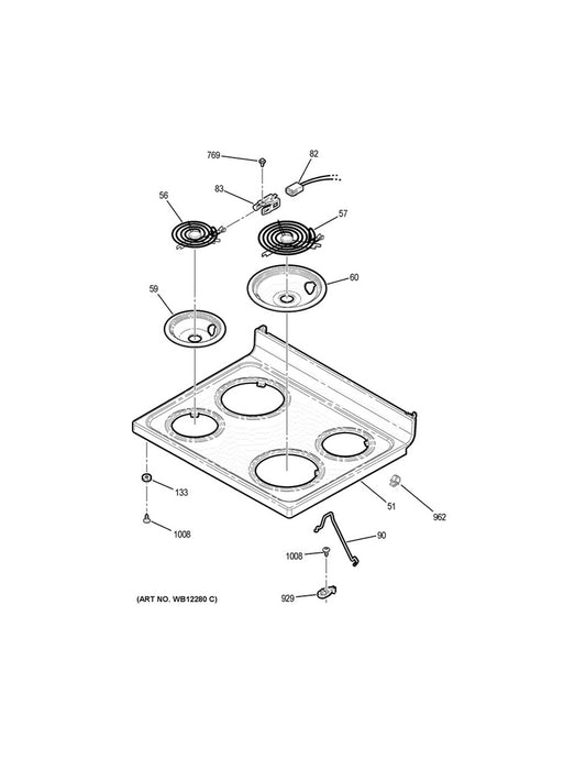 GE Range, Oven & Cooktop Range Drip Bowl, Chrome, 8" - WS01L00407