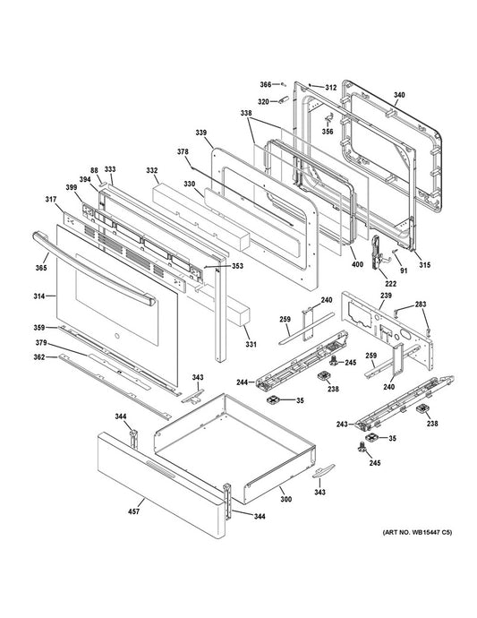 GE Range, Oven & Cooktop Range Broiler Door Handle, White - WS01L11540