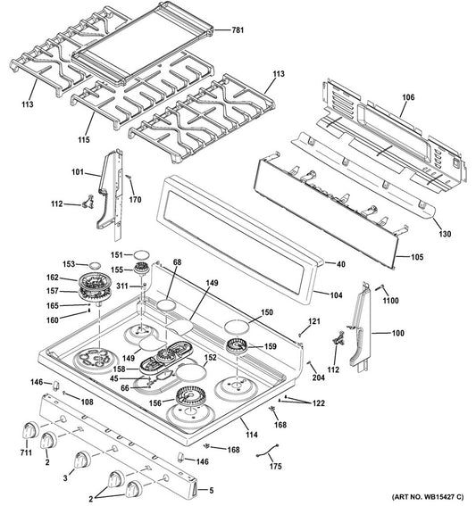 GE Range, Oven & Cooktop Range Reversible Griddle - WS01L13930