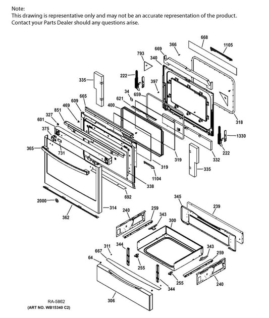 GE Range, Oven & Cooktop Range Hinge Receiver - WS01L16108