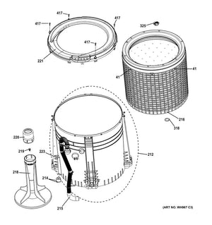 Moyeu de lave-linge GE - WW01A00080