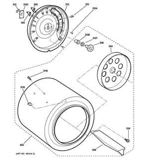 GE Dryer Drum Assembly - WW01F01467
