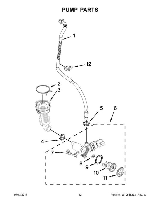 Whirlpool Washer Water Pump - WPW10515399, Replaces: W10422971