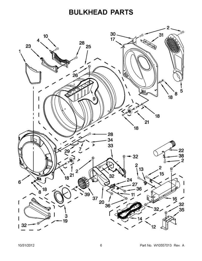 Whirlpool Dryer Heating Element Assembly - WPW10222771, Replaces: 35001119