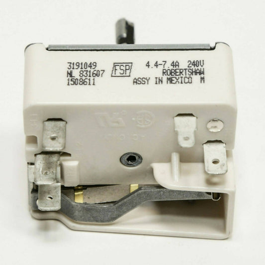 Whirlpool Range Surface Element Switch - WP3191049, Replaces: 3191049 4454539 504137 AH11740892 AH339377 AP3046996 AP6007772 EA11740892 EA339377 OEM PARTS WORLD