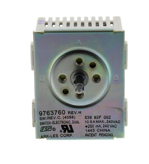 Whirlpool Range Surface Element Switch - WP9763760, Replaces: 1182159 9760691 9763760 AH11747405 AH1488833 AP3890511 AP6014170 EA11747405 OEM PARTS WORLD