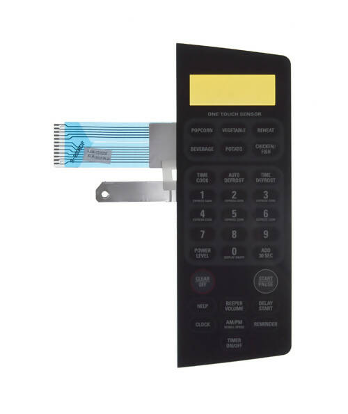 GE Microwave Touchpad Overlay, Black - WG02L02150, Replaces: AH9862420 EA9862420 EAP9862420 PS9862420 OEM PARTS WORLD